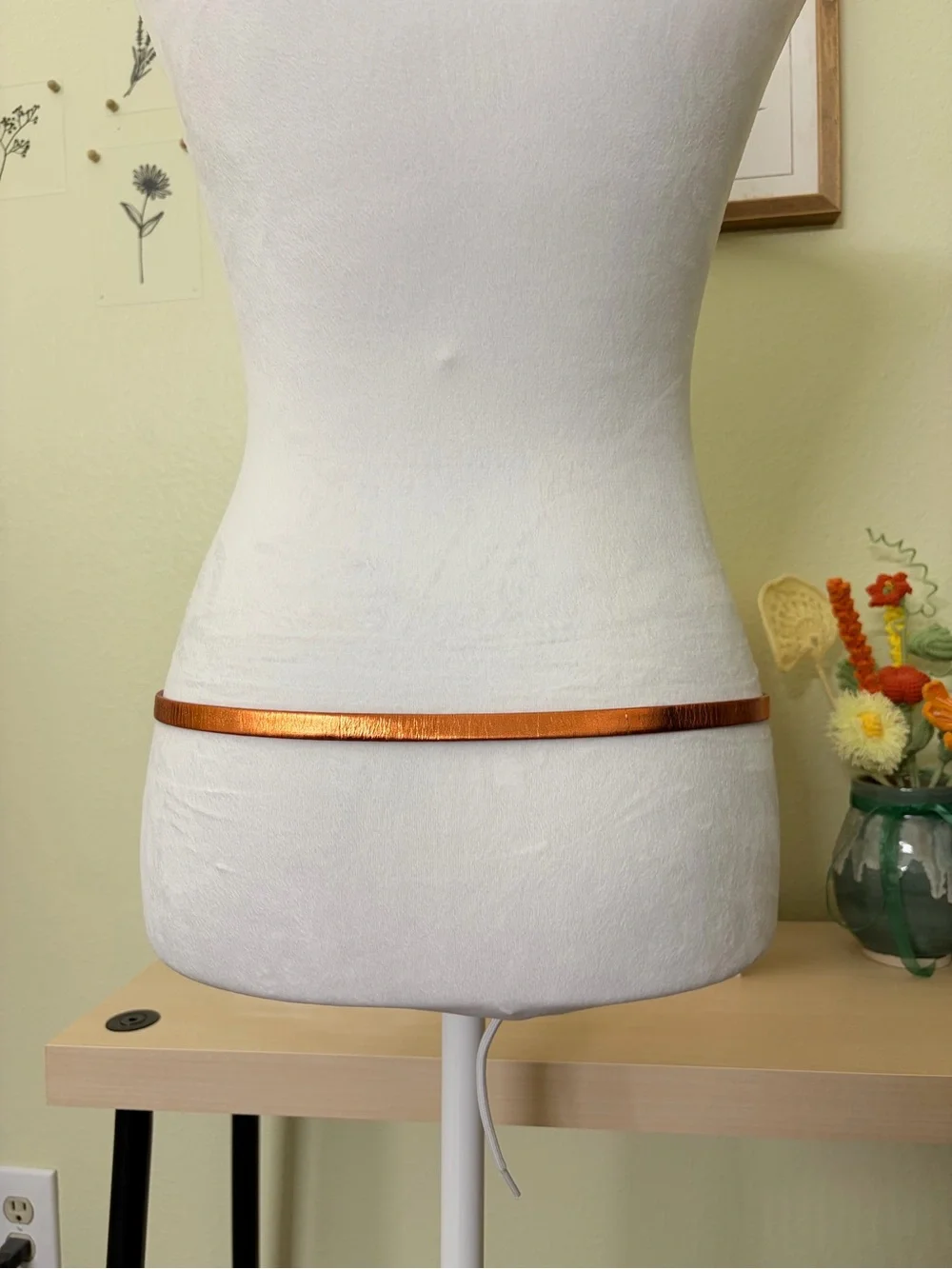 J.Crew Genuine Italian Leather Metallic Copper Skinny Belt Size S USA - Picture 4 of 8